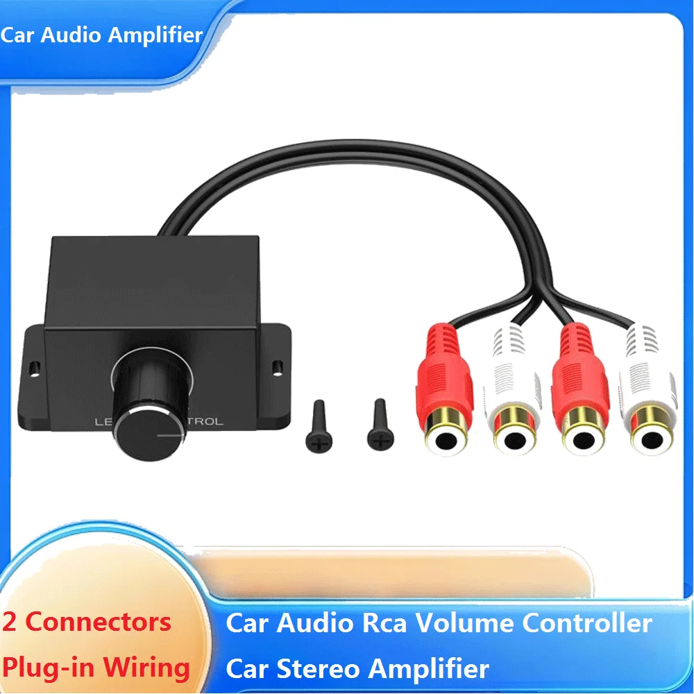 Car Audio Rca Volume Controller Inline for Car Stereo Amplifier Audio Remote Level Control for Bass Gain Adjustment  Knob