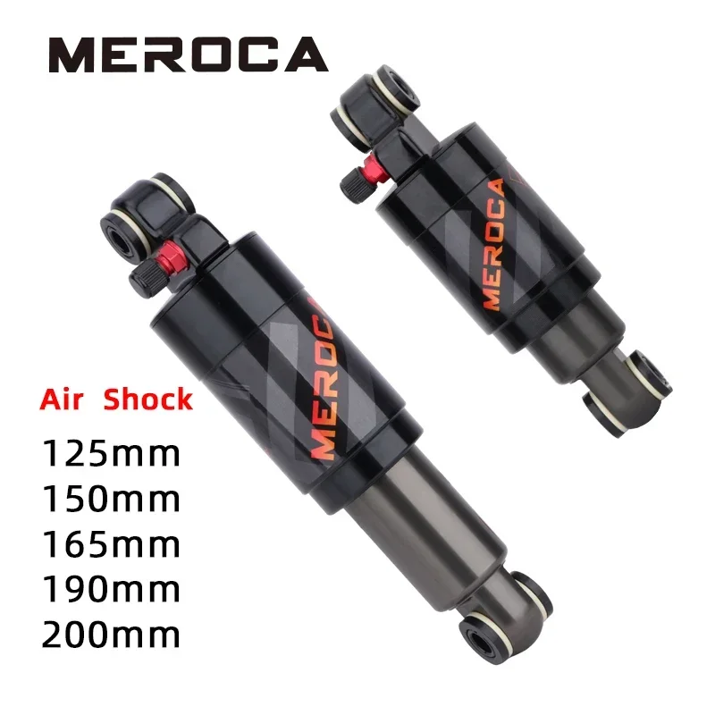 

MEROCA Mountain Bike Air Shock Absorber 125mm/150mm/165mm/190mm/200mm Scooter Alloy MTB Folding Bicycle Rear Shock Bicycle Parts