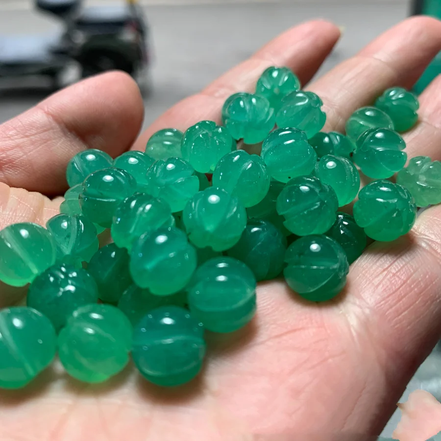 8mm Jade Pumpkin Beads Loose Beads, Jade Jewelry DIY Bracelet Pendant, Round Jade Beads, Top Gift Choice
