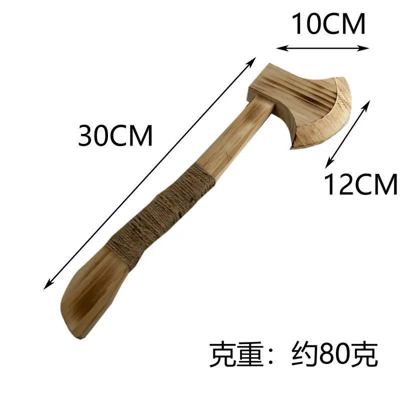 Wooden Small God Axe Sword Model Toys Crafts Wooden Axe Open Mountain Axe L30cm Stage Performance Cosplay Props