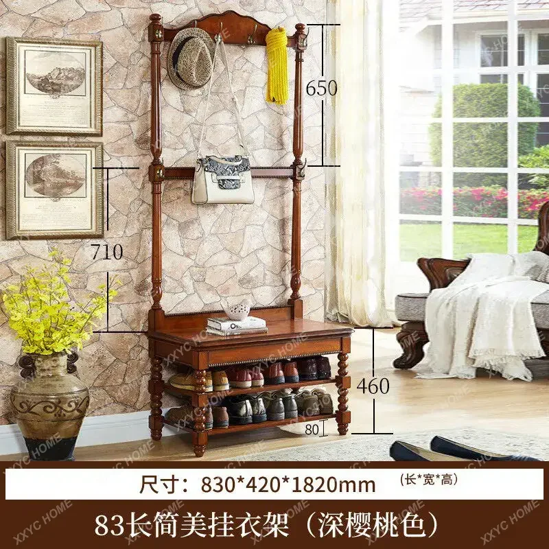 XX coat rack floor-to-ceiling  solid wood clothes hanging at home coat cabinet foyer shoe cabinet shoe