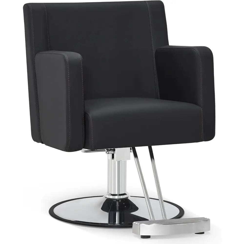

360° Swivel Adjustable Height Hydraulic Styling Chair for Salon and Home Use (Black)