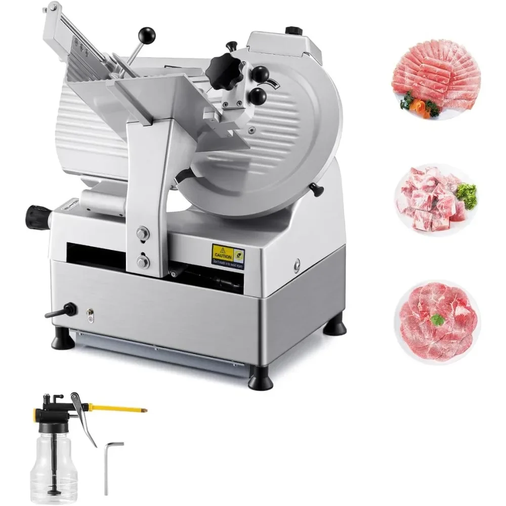 

VEVOR Electric Meat Slicer, 180W & 370W Power Options, 12 High-Quality 65Mn Blade, Adjustable Slicing Thickness from 0 to 0.3 In