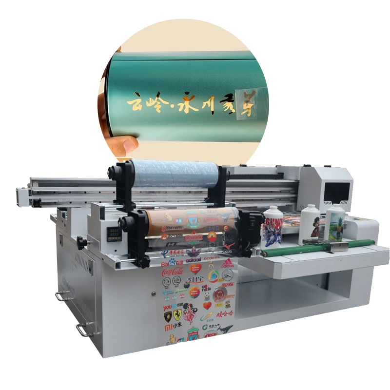 6090 Multi-color wide format uv indoor printer for small business varnish aluminum plastic board printing roll-flat printers