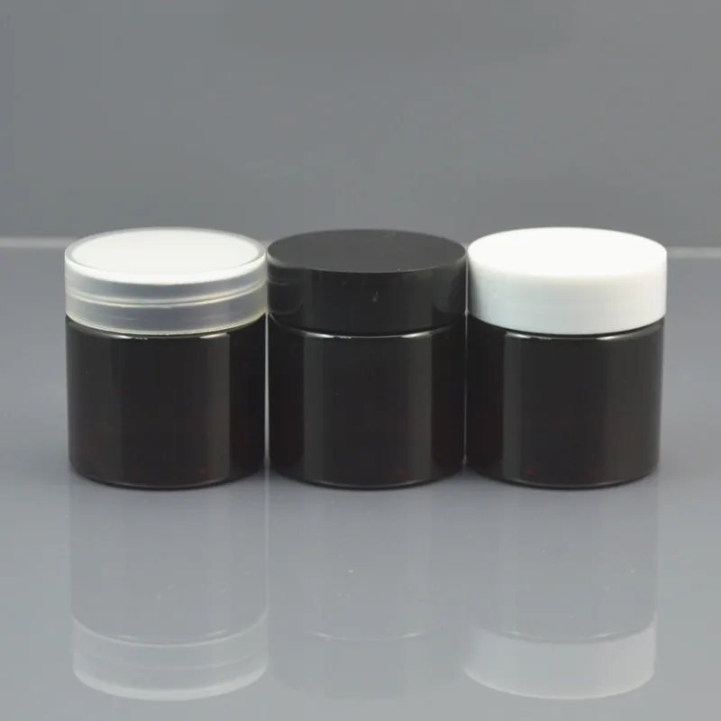 30grams brown PET  Jar pot white clear black lid cream mask gel essence gel mlisturizer emulsion wax skin care cosmetic packing