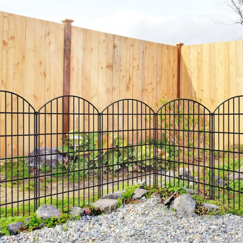 سياج حديقة 42 بوصة (ارتفاع) × 23.3 قدم (طول)، 10 ألواح + 11 حصصًا سياجًا للكلاب، حاجزًا للحيوانات، بدون سياج حديقة #5