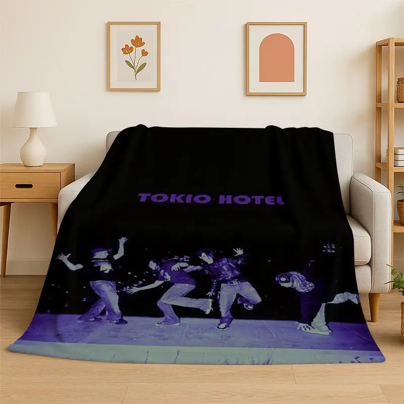 Rock Band Tokio Hotel Bill Kaulitz Flannel Blanket Soft Warm Throw Blanket for Bedroom Living Room Bed Travel Camping Picnic