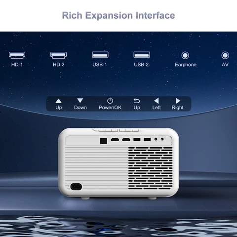 Flixtone D9W Mini портативный проектор 2500 ANSI 1080P