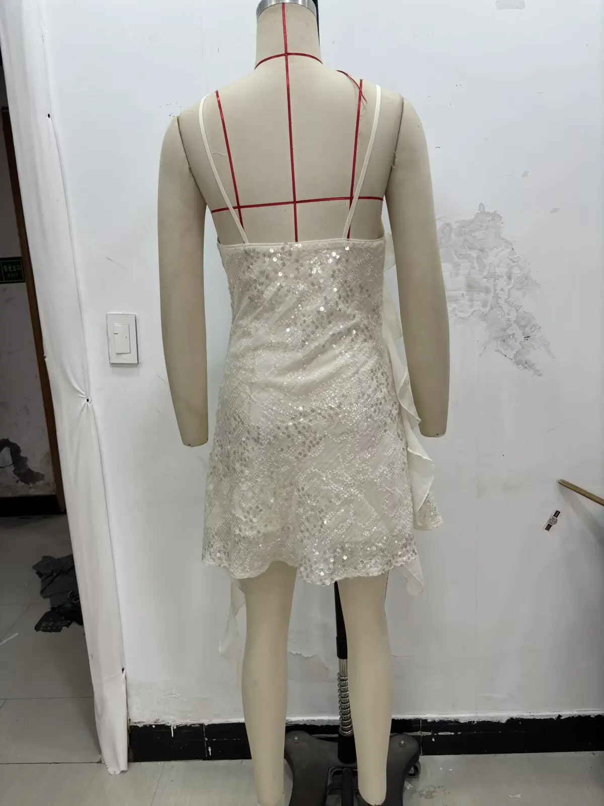 Kondala chique verão em camadas elegante mulher vestidos moda 2025 drapeado camisola mini vestidos sexy lantejoulas feminino magro vestidos