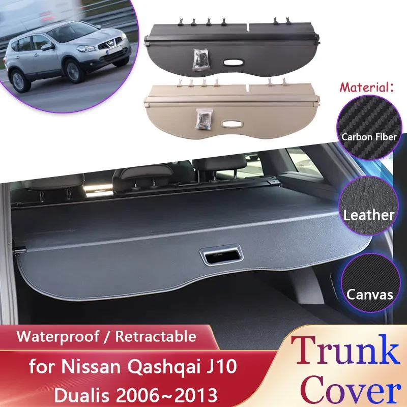 

Car Trunk Curtain for Nissan Qashqai J10 Dualis 2006~2013 Car Waterproof Luggage Cargo Pad Partition Set Rack Covers Accessories