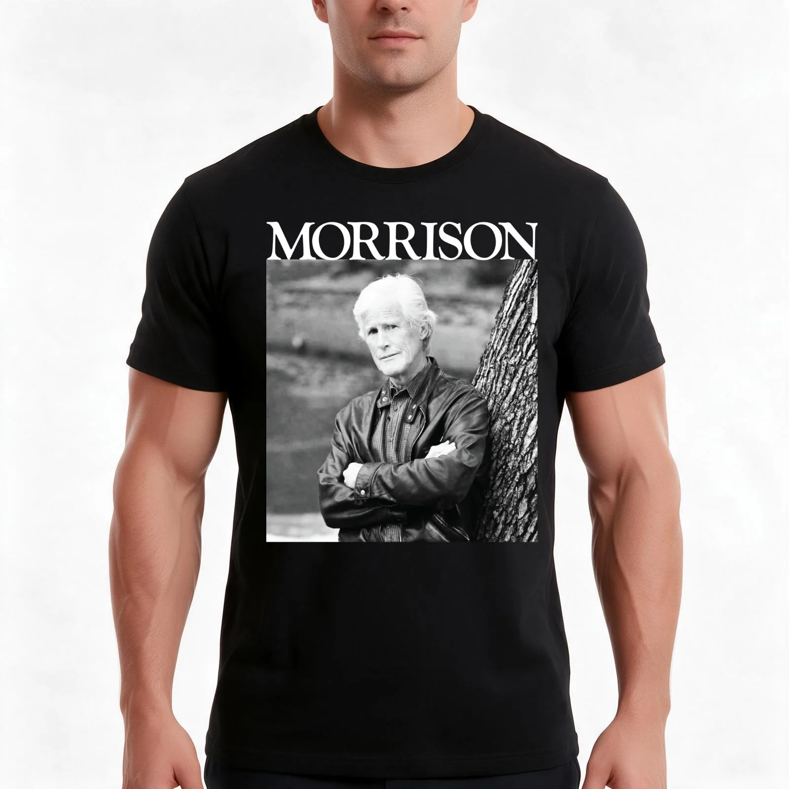 Morrison - White Type T-Shirt, Summer Casual Cotton Tee, Oversized Streetwear Tops, Vintage Graphic Print, Unisex Men Women
