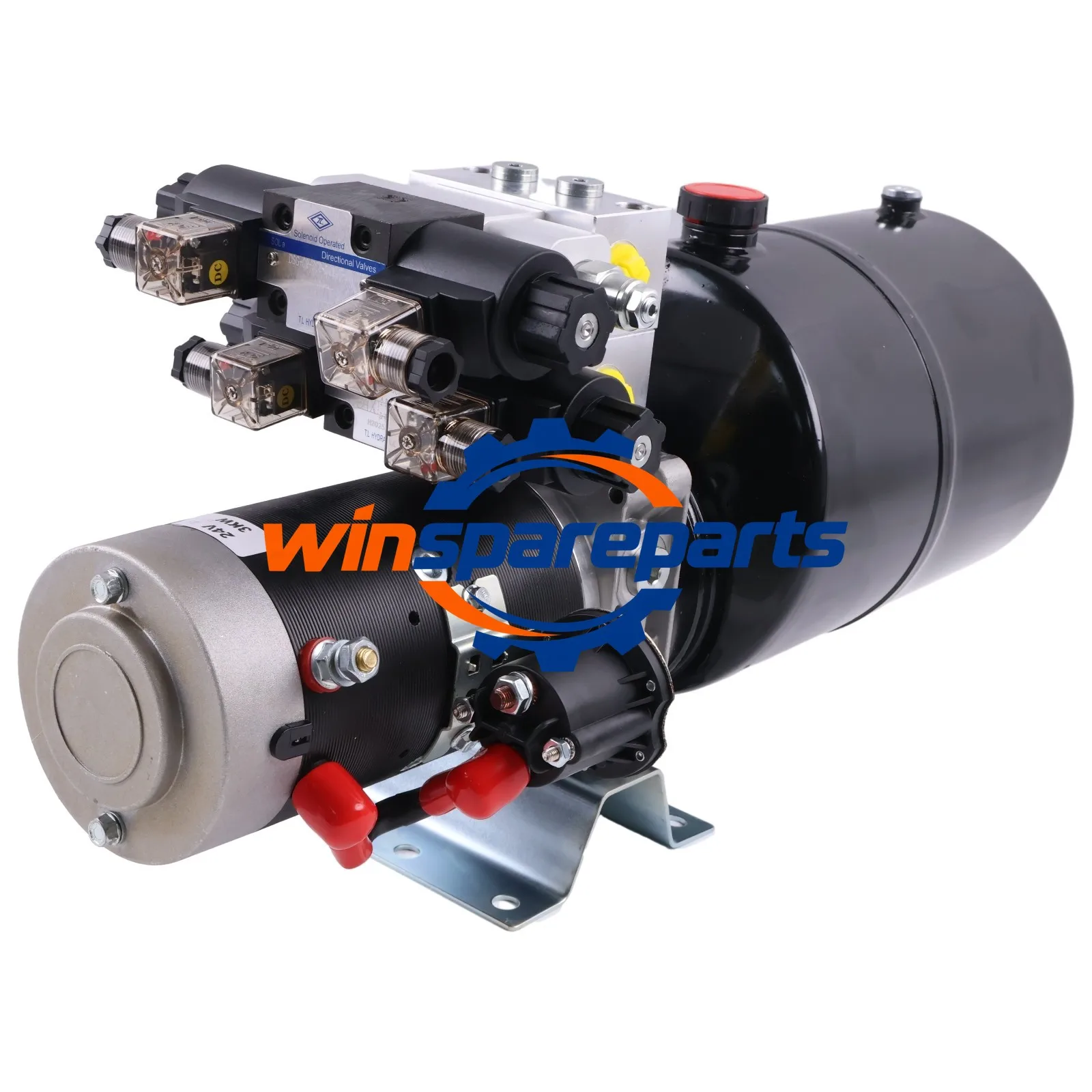 Snow Plow Hydraulic Pump Power Unit 24V DC Double Acting 8 QTs Steel Tank