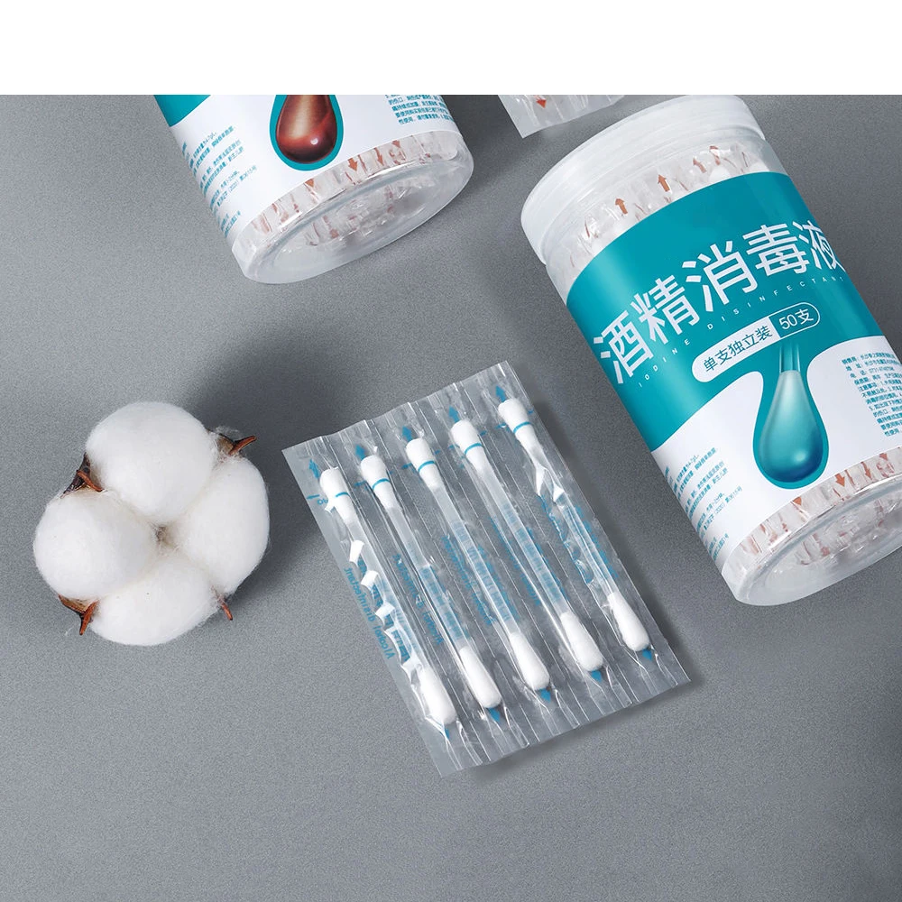 Disposable Iodophor Alcohol Disinfection Cotton Swabs for Disinfect Wounds and Clean Outdoor Survival Emergency Care Supplies