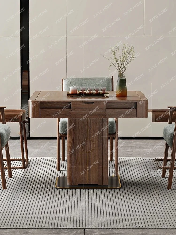 Новый китайский твердый стол для маджонга, североамериканский черный орех, автоматический стол для маджонга с электрическим отключением звука