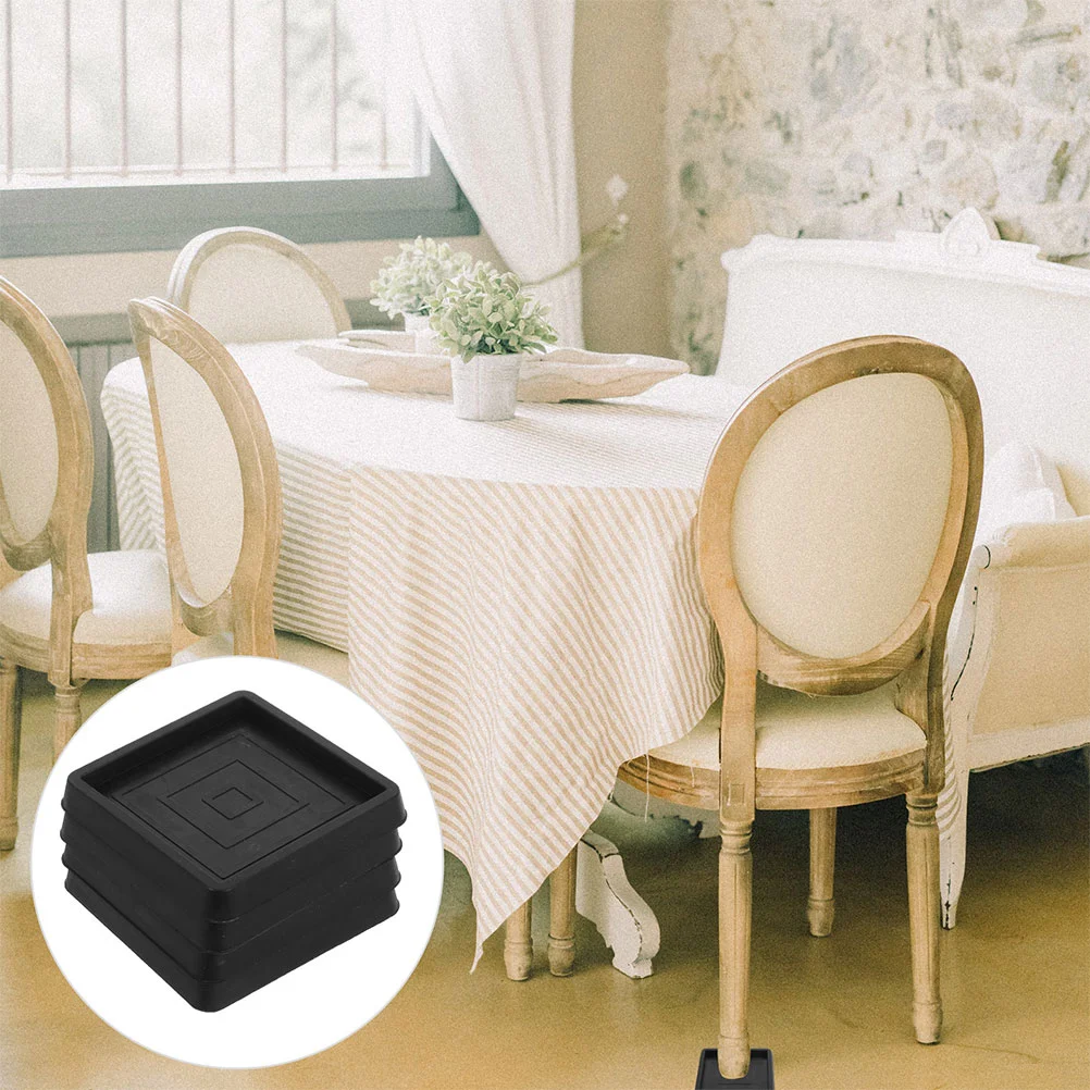 4 Pcs Car Mats Furniture Replaceable Leg Pads Non-slip Couch Stoppers Small Anti-skid Black Office Chair Adjuster Shopping