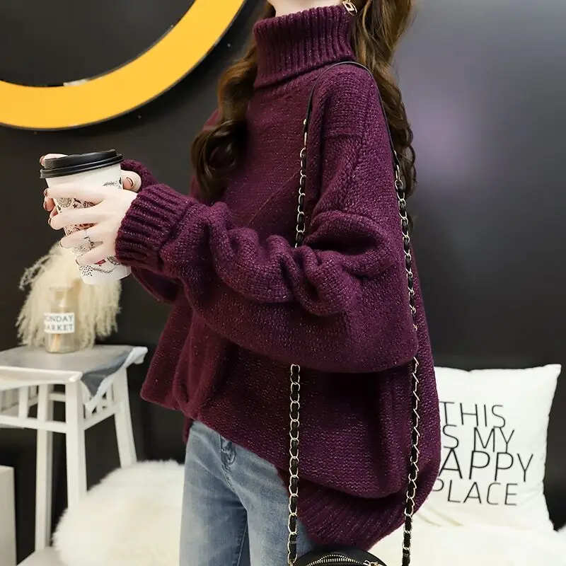 Winter Pullover Sweaters autumn Women New 2023 Turtleneck Female Oversize Knitted Korean Fashion Clothing Warm Tunic Long Sleeve