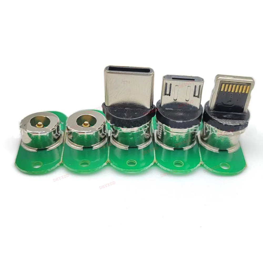 1Pcs Round Magnetic Plug Micro USB Magnetic Charger Cable Plug  With PCB Board Magnetic Magnet Cable USB Type C Adapter