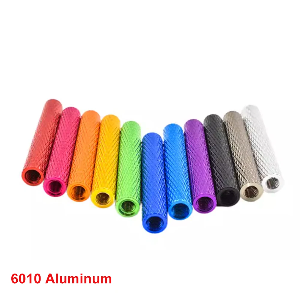Colourful Knurled Aluminum Spacer Standoffs M3x4/6/8/10/15/20/25/28/30/35/37/40/45/50mm OD5mm Coupling Rods Column Anodized