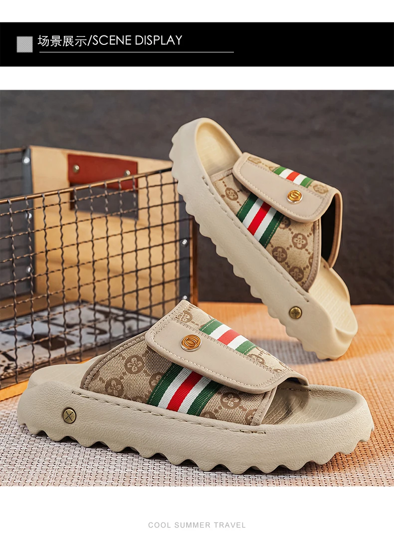 Herren-Slides mit einem Riemen, lässige Hausschuhe, neue atmungsaktive, leichte Outdoor-Strandschuhe für den Sommer, schnelltrocknende, weiche Poolsandalen mit bequemer Sohle – Detail 14