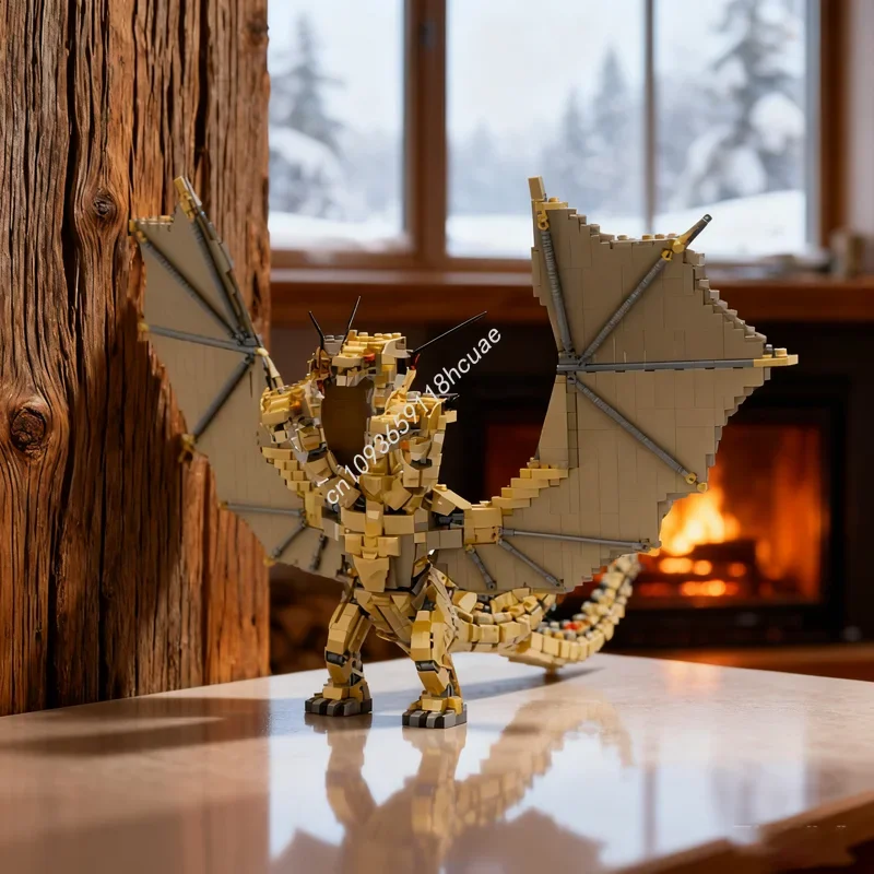1935 pçs moc rei ghidorah modelo blocos de construção arquitetura diy ideia criativa educação brinquedo tijolo crianças presente natal aniversário