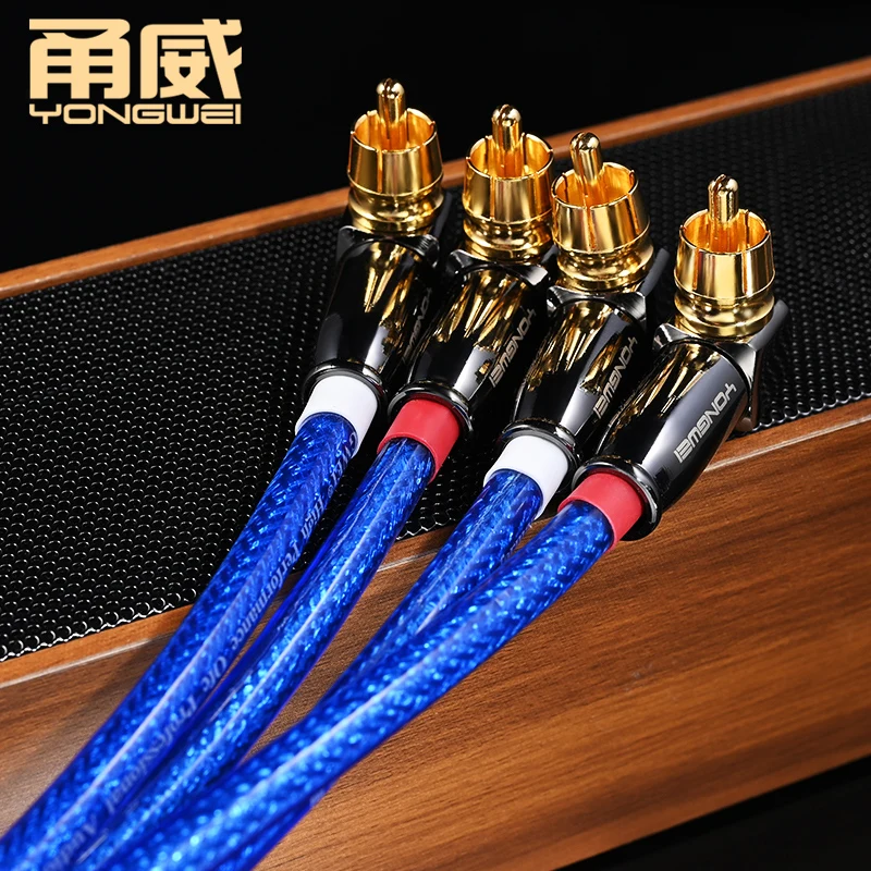 YONGWEI RCA Cable 2RCA to 2 RCA Male to Male Gold Plated RCA Audio Cable 1.5M 2M 3M 5M 8M 10M for Home Theater DVD TV Amplifier