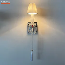 Crystal Wall Lamp European Style Villa Bedroom Living Room Dining Room Luxury Mirror Sconces Lights Crystal Wall Lamp