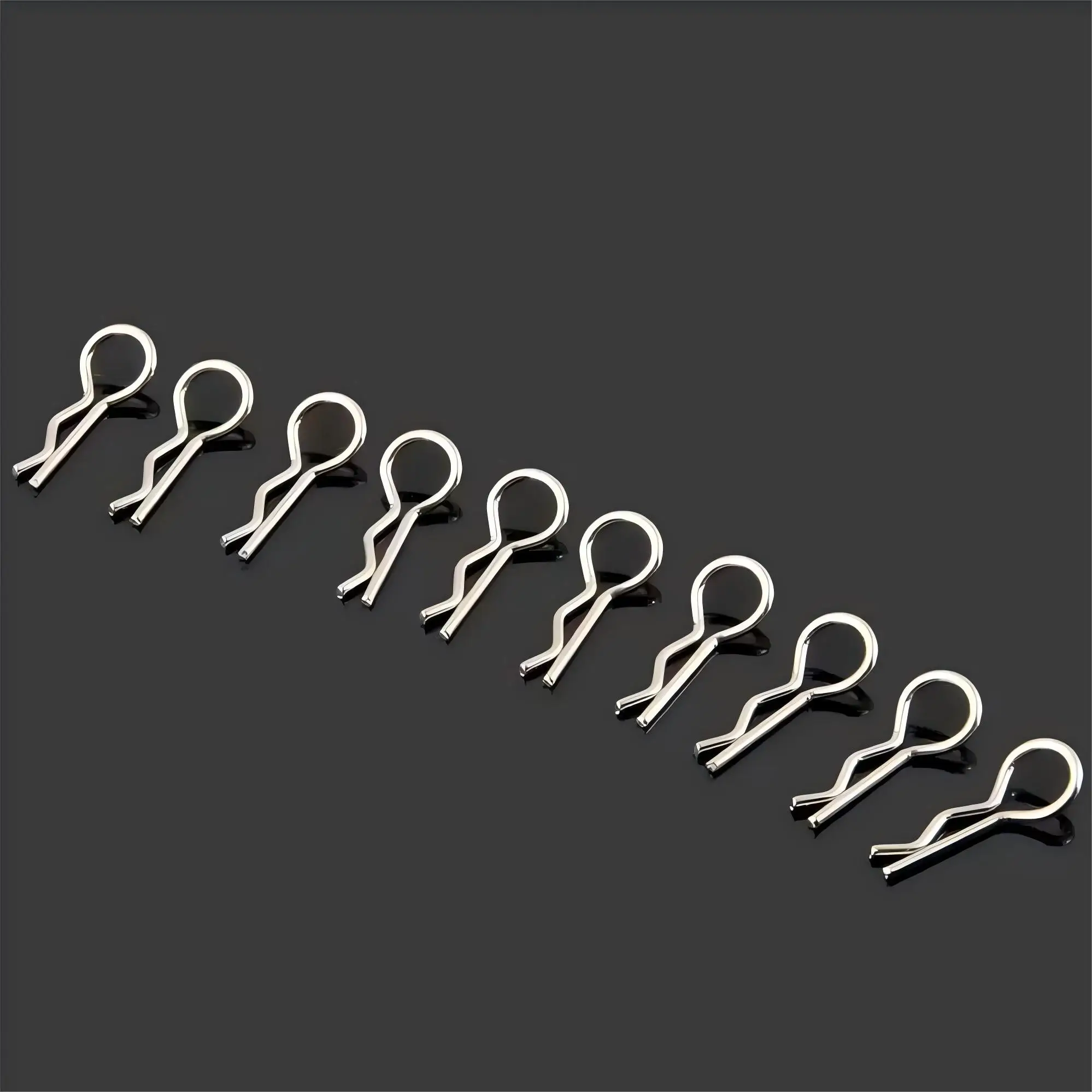 Upgraded Stainless Steel R Pin Body Clip Set for HSP 94122 94123 94166 94188 1/10 1/8 RC Car Buggy - Upgrade Accessories