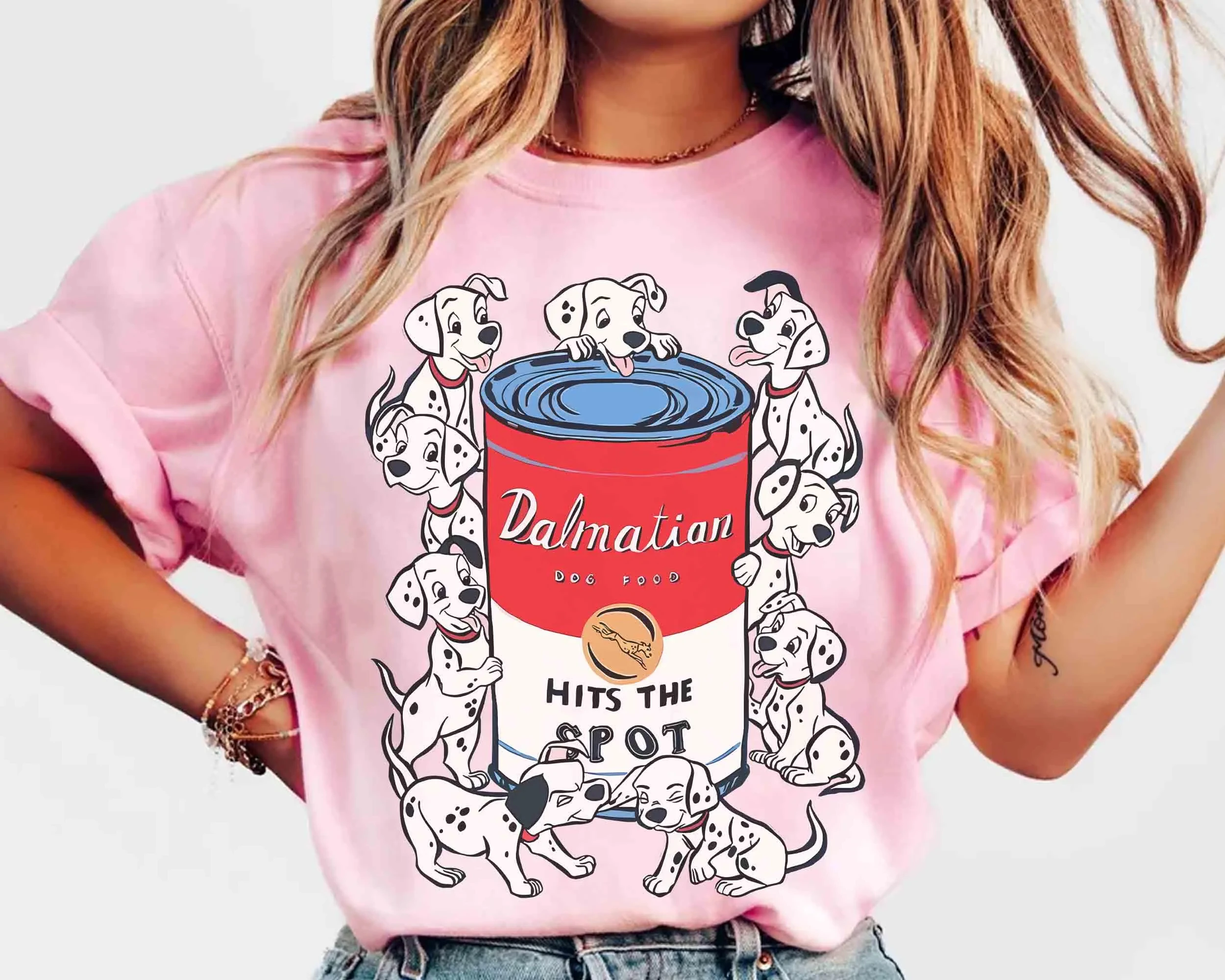 ديزني 101 الدلماسية الكلب الغذاء ضرب بقعة تي شيرت الأشرار Cruella دي فيل تي شيرت ديزني لاند الأسرة مطابقة قميص #3