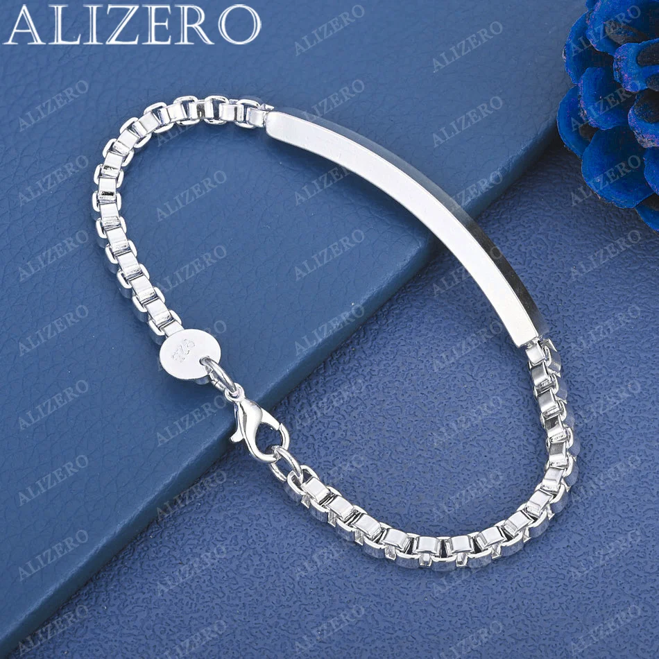 

ALIZERO 925 Sterling Silver Chain Bracelets For Women Men Wedding Party Anniversary Gift Fashion Fine Jewelry