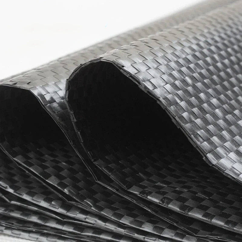 Thick Black Plastic Woven Snake Skin Bag for Anti-aging Flood Control Sandbags Industry Architecture Garbage Packing Bags 20pcs