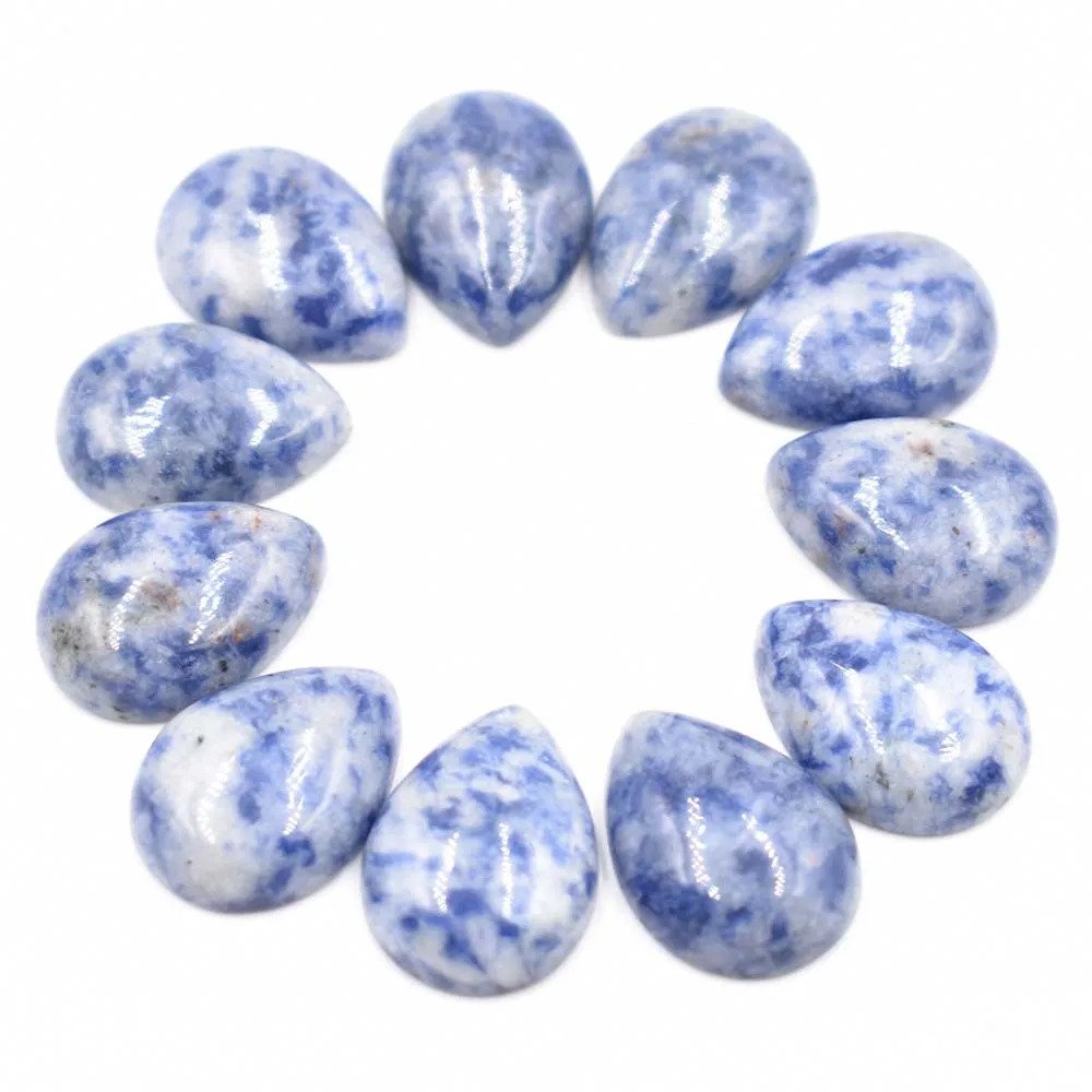 Kostenloser Versand 30 Stück/Los Großhandel 15x20mm verschiedene Naturstein-Wassertropfen-CAB-CABOCHON-Perlen für die Herstellung von Schmuckzubehör. – Detail 6