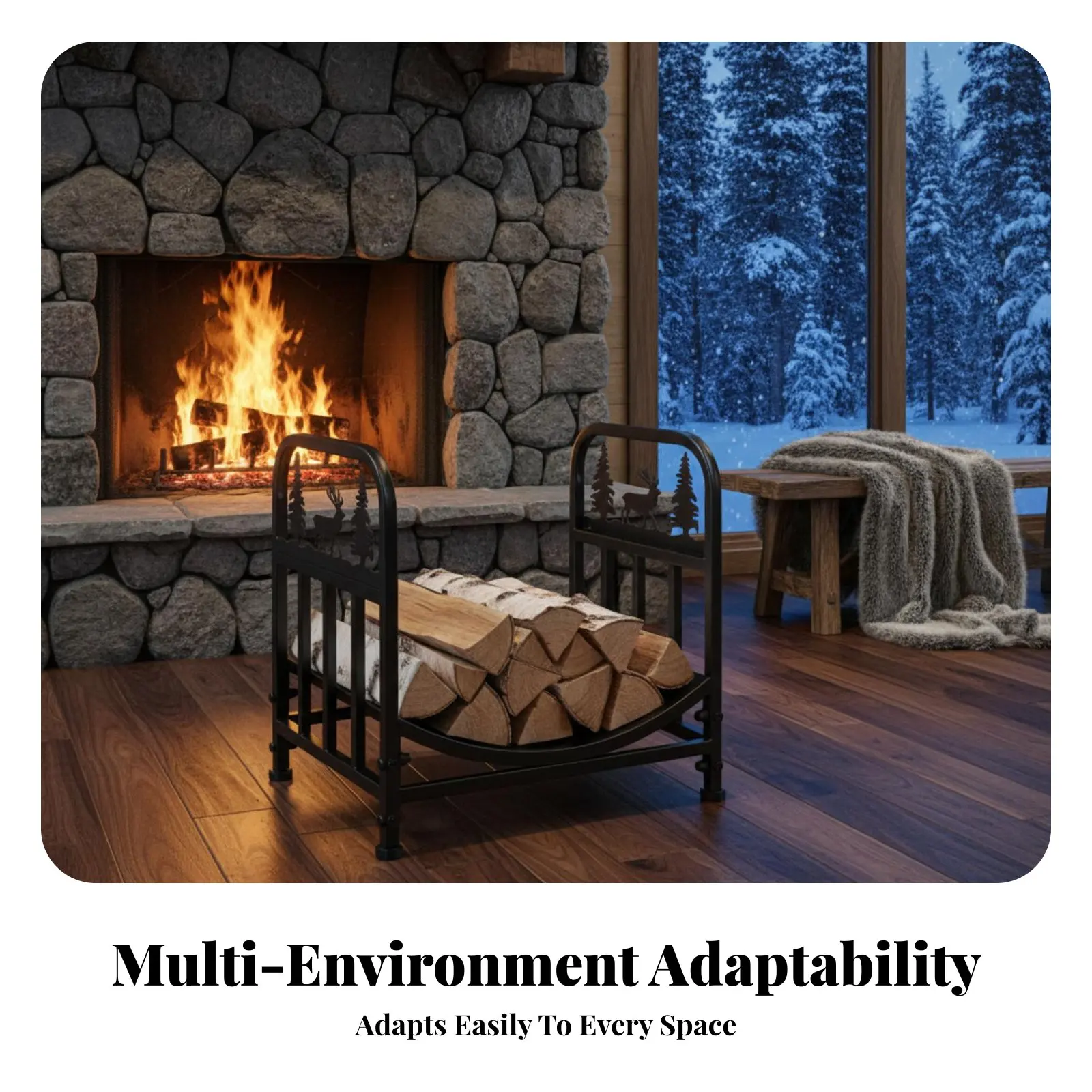 

Прочная подставка для дров из кованого железа с регулируемыми ножками для костровой чаши