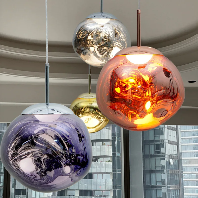 

Modern Color Chandelier Line Hanging Mirror Colorful Laser Ball Home Decoration Bar Bedroom Living Room Lighting Lamps