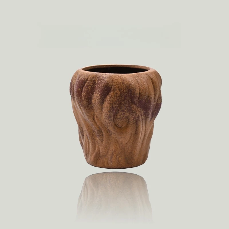 

Design Sense Coarse Pottery Master Cup Retro Kiln Transformed Ceramic Hand Kneaded Irregular Folded Cup