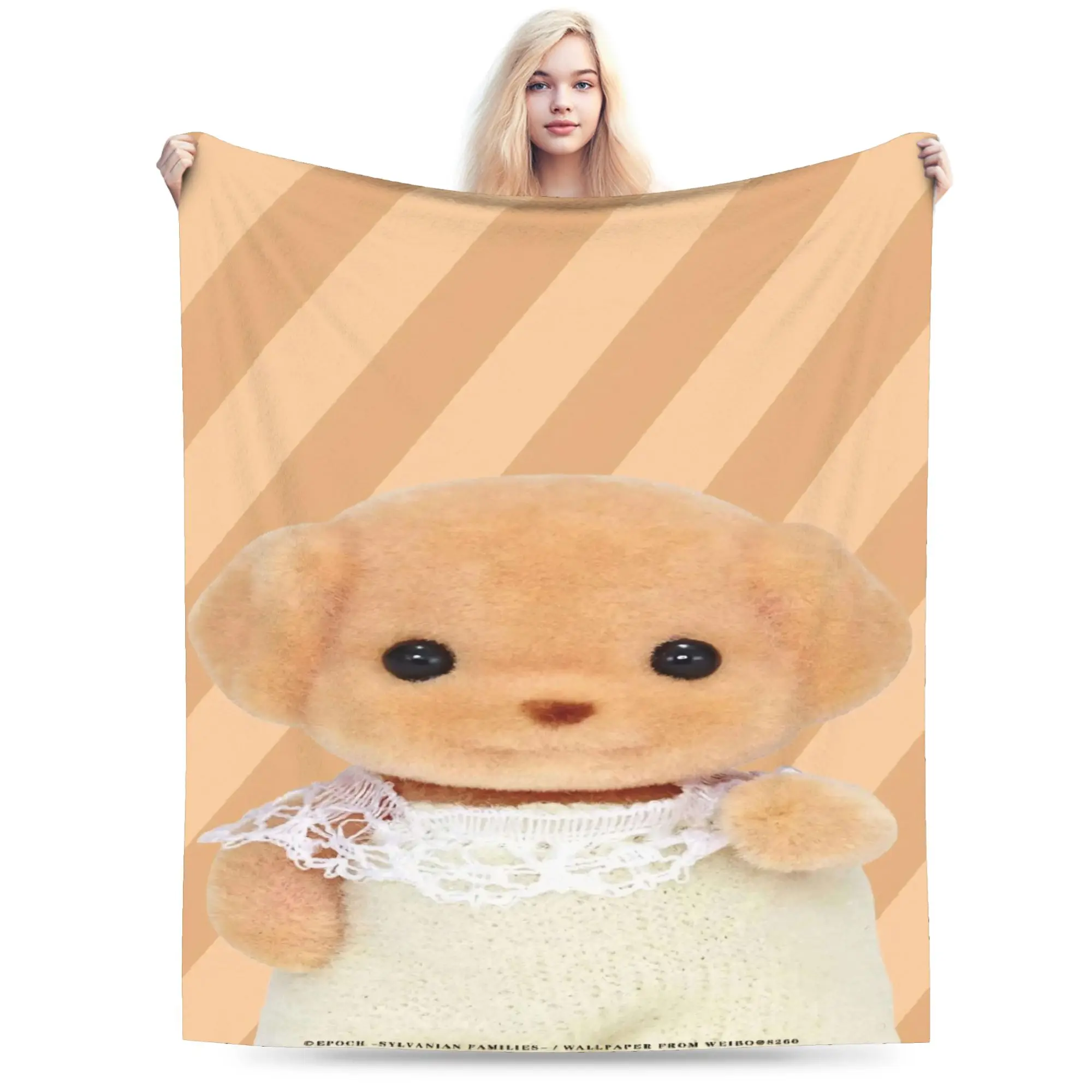 

Супер теплое одеяло Sylvanian Families, плюшевое одеяло для студентов с принтом, уличное фланелевое покрывало, чехол для дивана-кровати