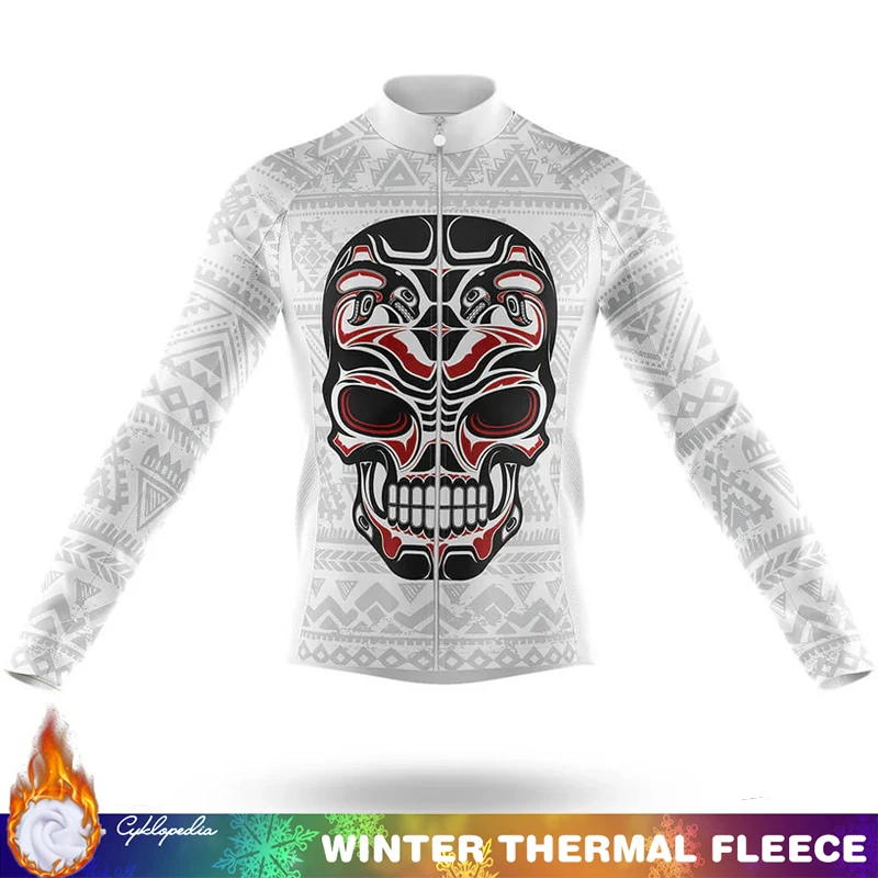 

SKULL Winter Thermal Fleece Cycling Jersey Man Clothing Men 2026 Bike Retro Clothes Men's Uniform Long Sleeve Jackets Mens Shirt