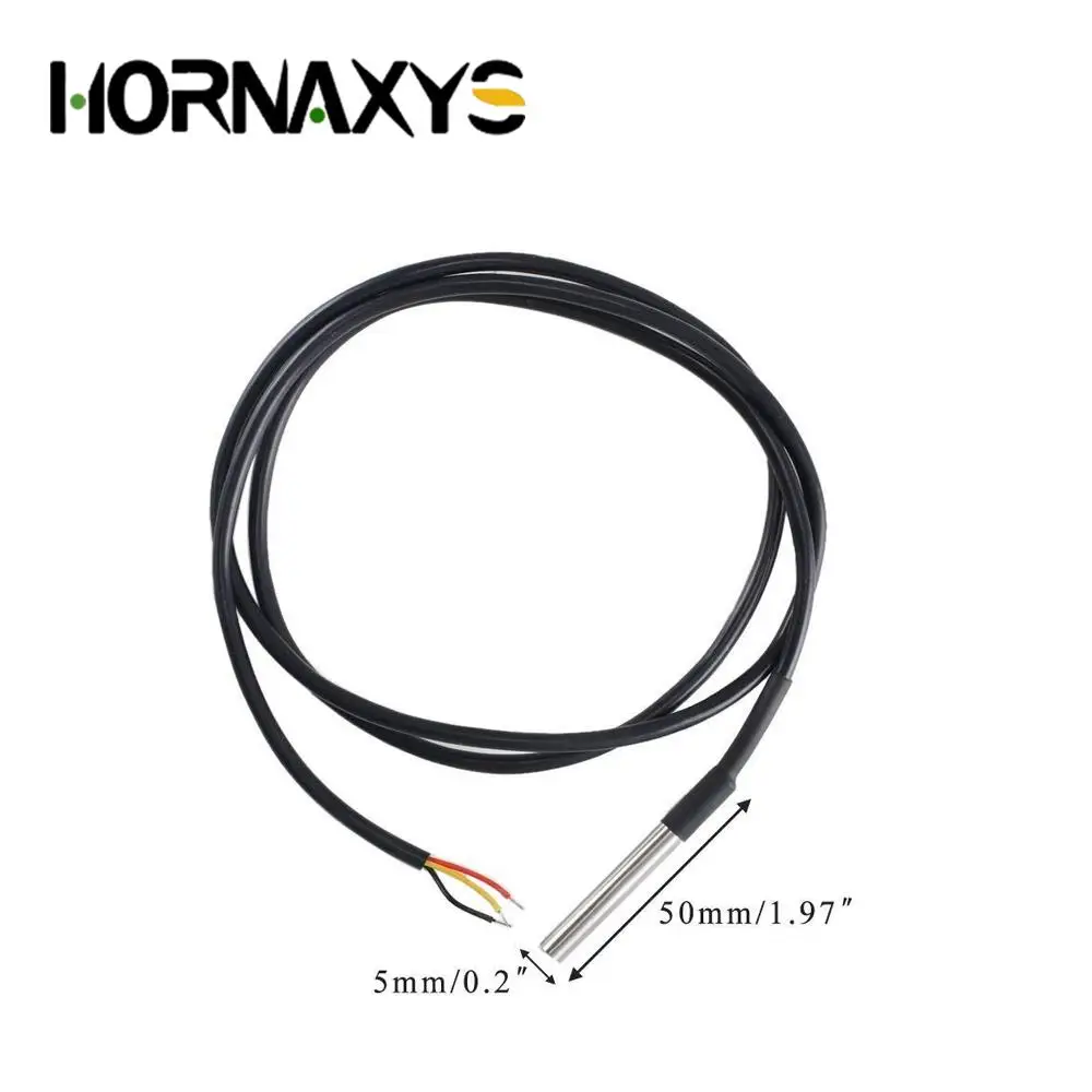 1pc DS18B20 Stainless Steel Waterproof DS18b20 1m 2m 3m 5m Thread Temperature Probe Temperature Sensor 18B20 Cable For Arduino