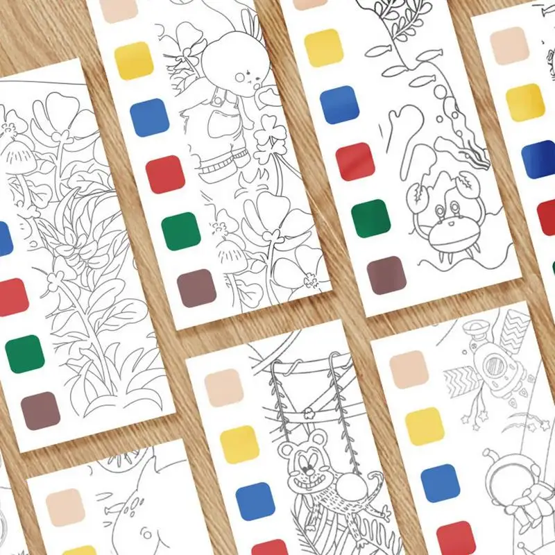 Pocket Watercolor Paint Books For Kids Creative Paint Pocket Watercolor Book Watercolor Coloring Book Improve Your Child's