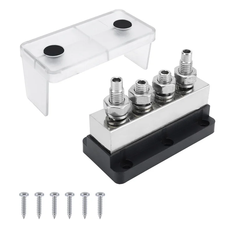 600A High Current Copper Bolt Busbar Terminal Post Heavy‑Duty Power Distribution Block for RV Yacht Marine Boat`
