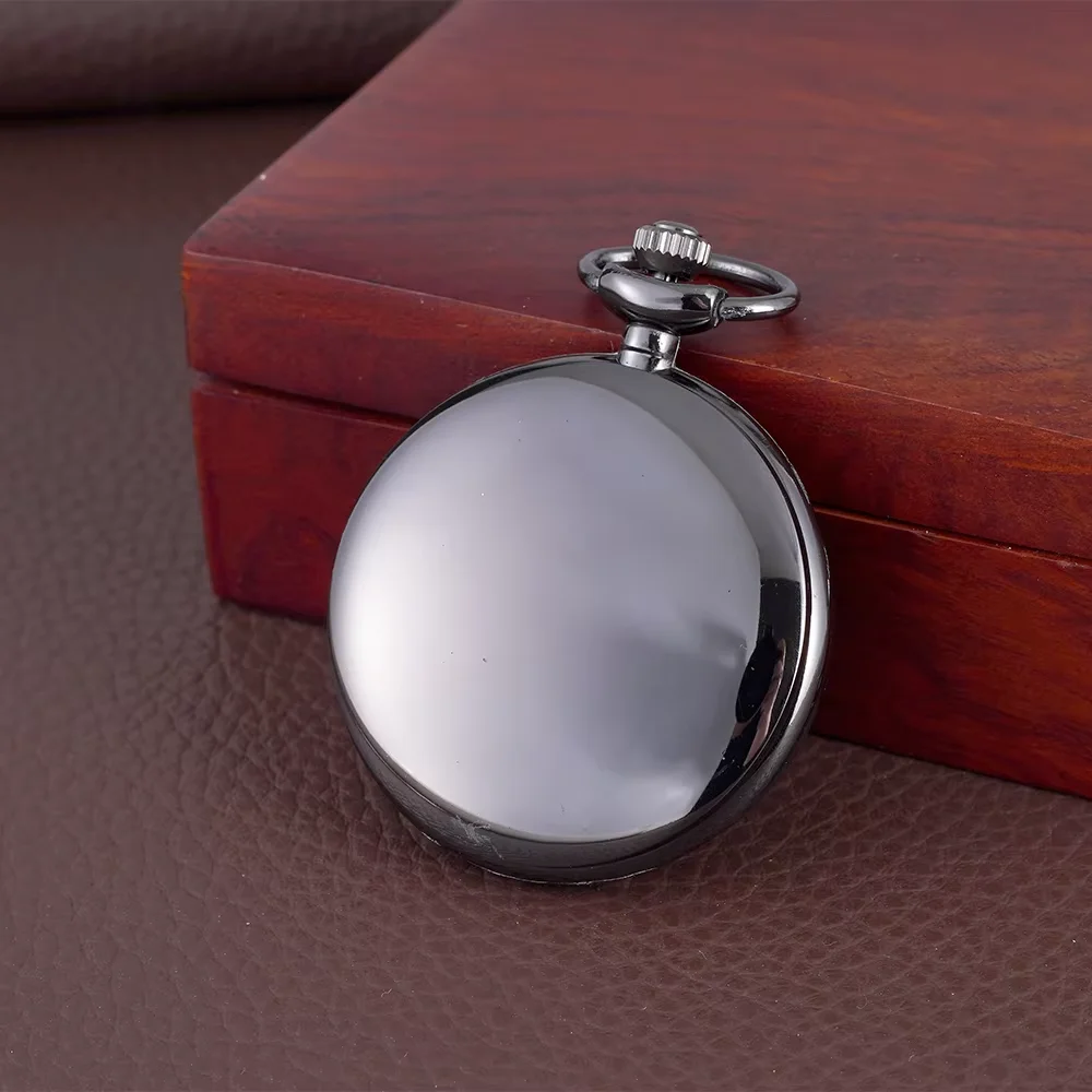 My Friend Today vintage sleek large quartz pocket watch wall watch in black letched English