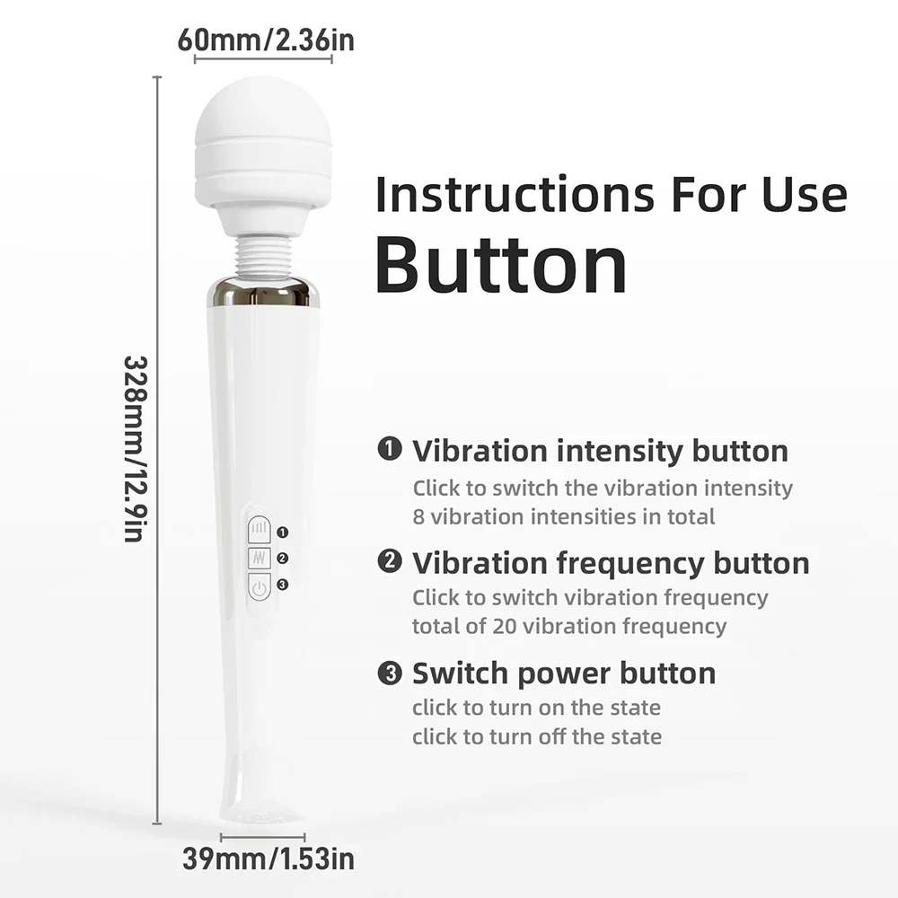 Мощный вибратор «Волшебная палочка» для женщин, большой массажер для тела, Стимулятор точки G, клитора, зарядка через USB, секс-игрушки для взрослых