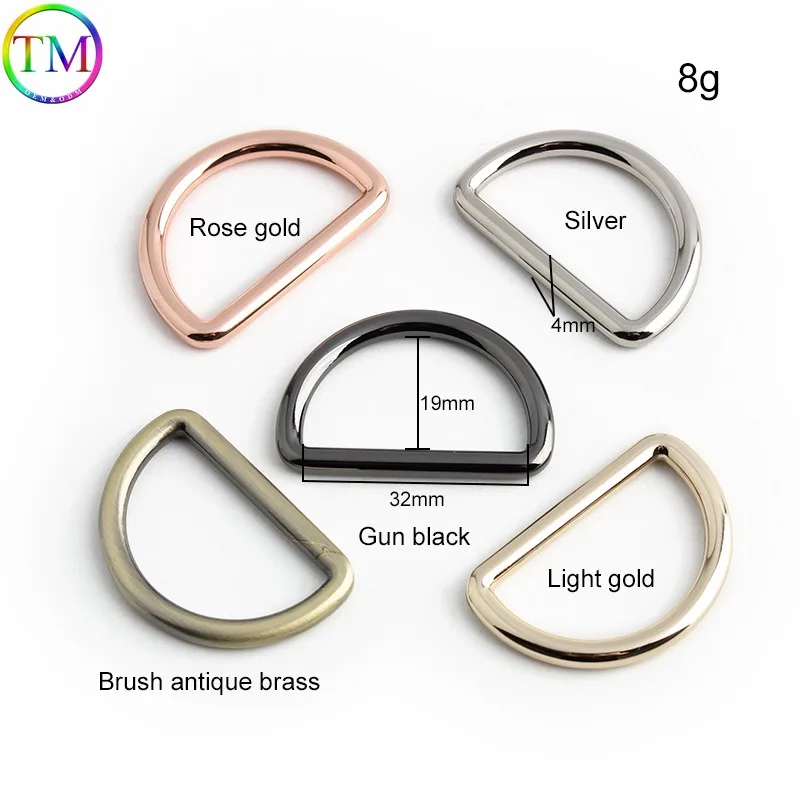 10-100-200PCS 5 Colors Metal Welded D Ring Adjustable Buckle for Backpacks Handbag Bag Cat Dog Collar Dee Buckles DIY Accessorie