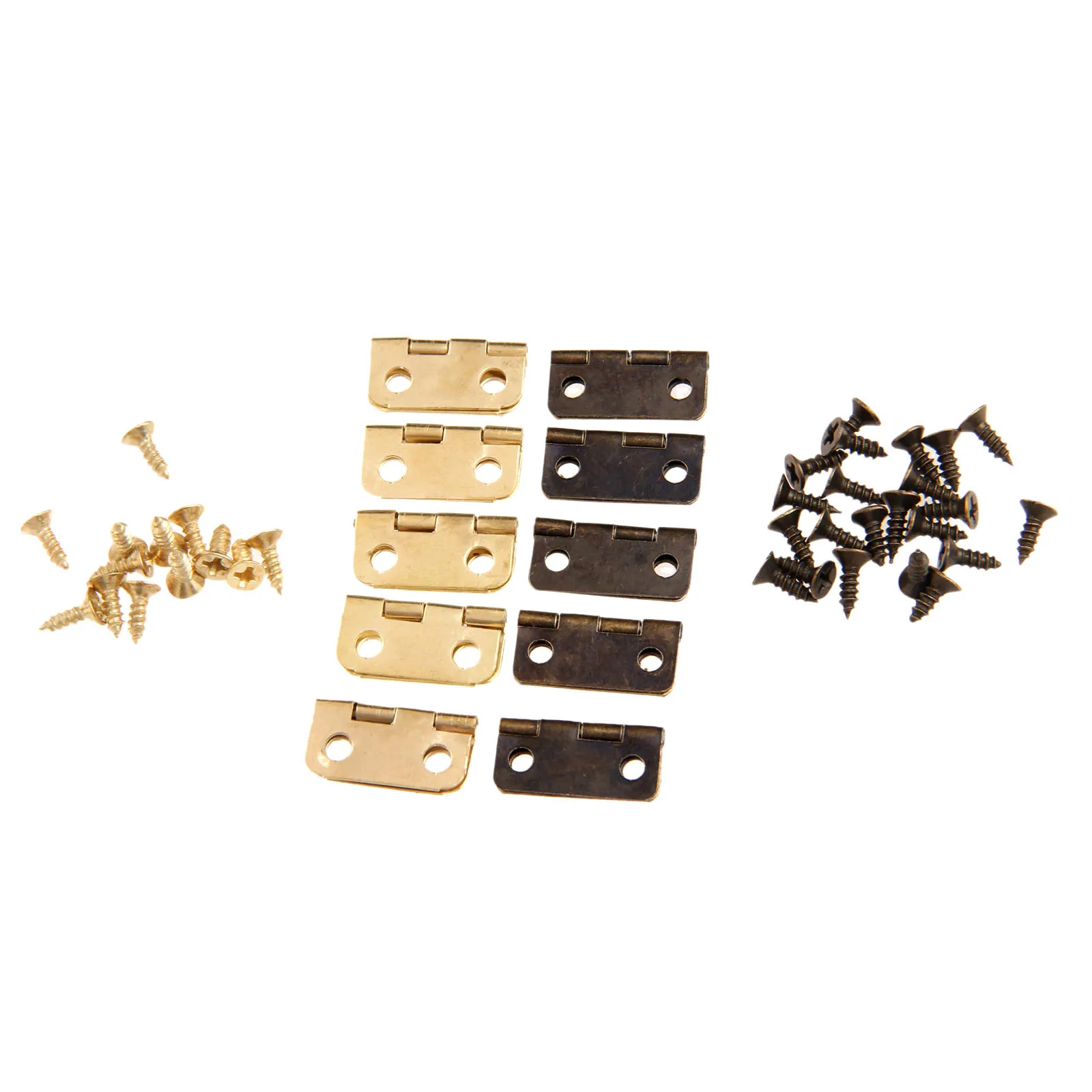 10 Pcs Antique Bronze/Gold Cabinet Hinges Furniture Fittings Wood Jewelry Boxes Small Hinge Cabinets Furniture Hardware 16x13mm