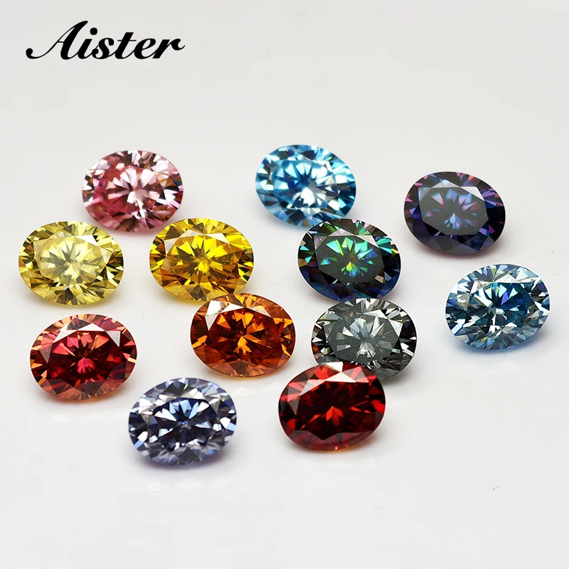 Top Colors Moissanite Loose Stone Oval Cut 1.0-5.0ct VVS1 Passed Diamond Tester with GRA Report for Jewelry Making