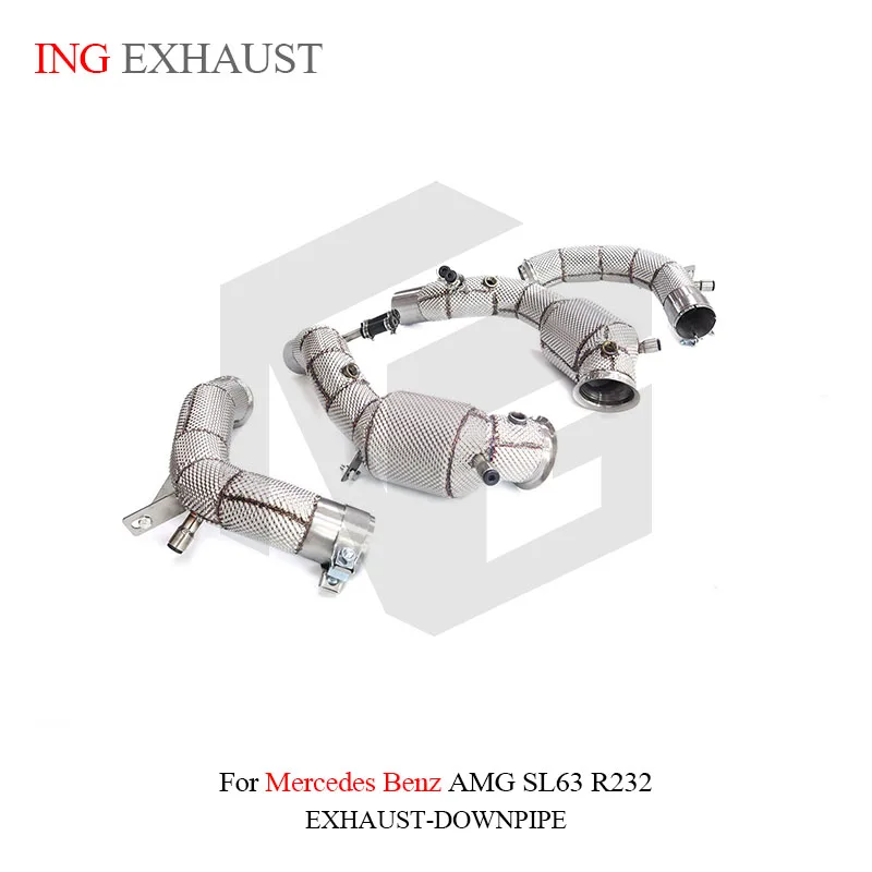 For Stainless Steel Exhaust Downpipe For  SL63 R232 With Head Shield High Quality Auto Turning Pipe Parts