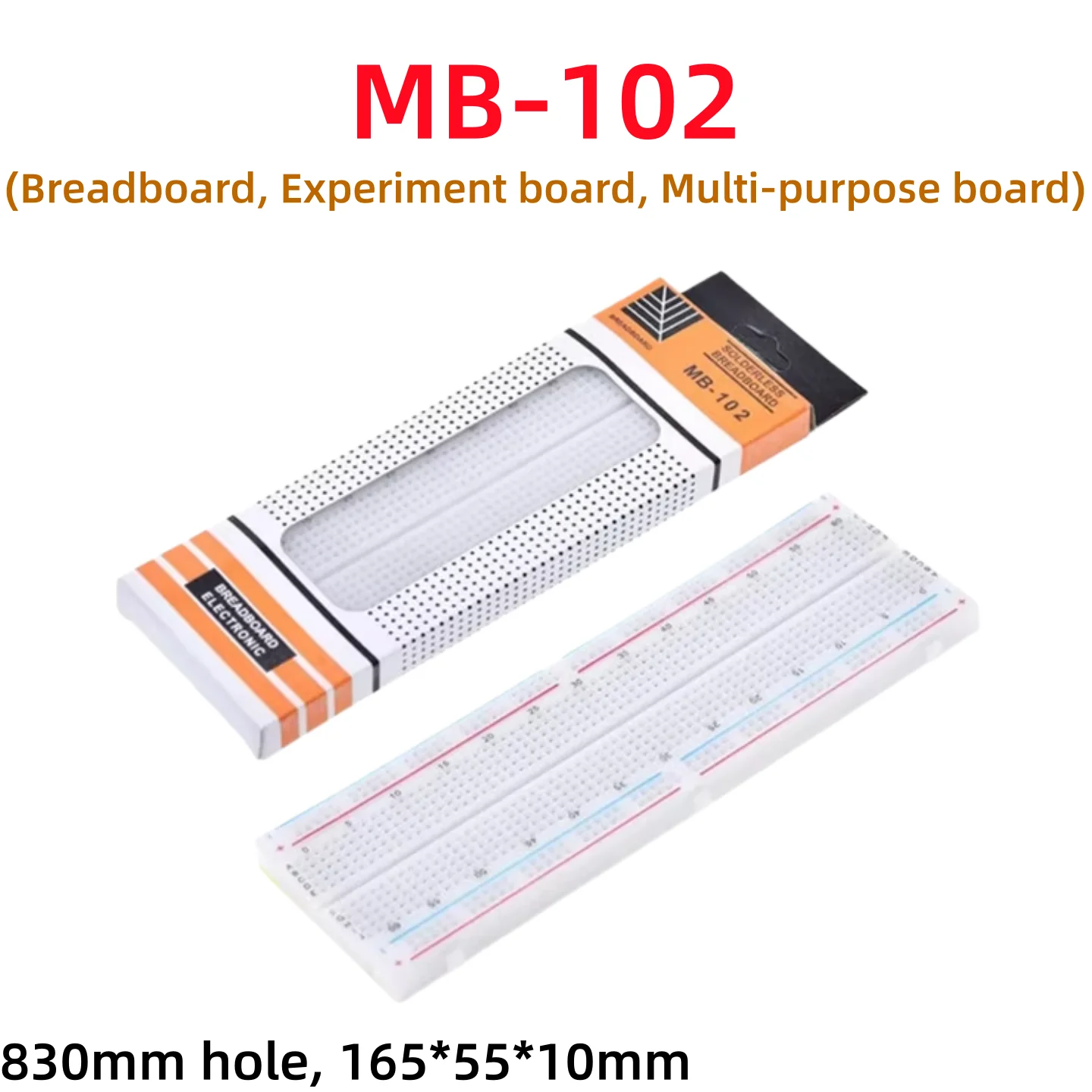 2/10pcs MB-102 Breadboard 400 830 Points Solderless PCB Bread Board Jumper Wire Cable Prototype Board DIY for Arduino Kit