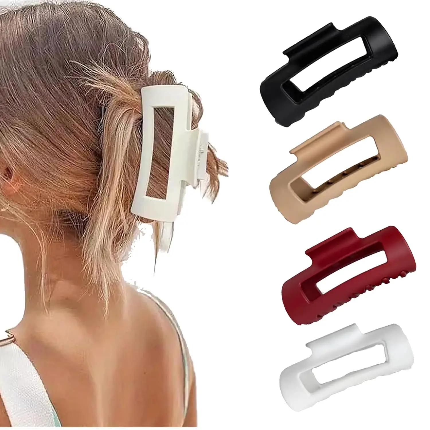 

4.2 inch medium soft hair clip, flexible and unbreakable claw clip, strong hold and non-slip, suitable for thick or fine hair