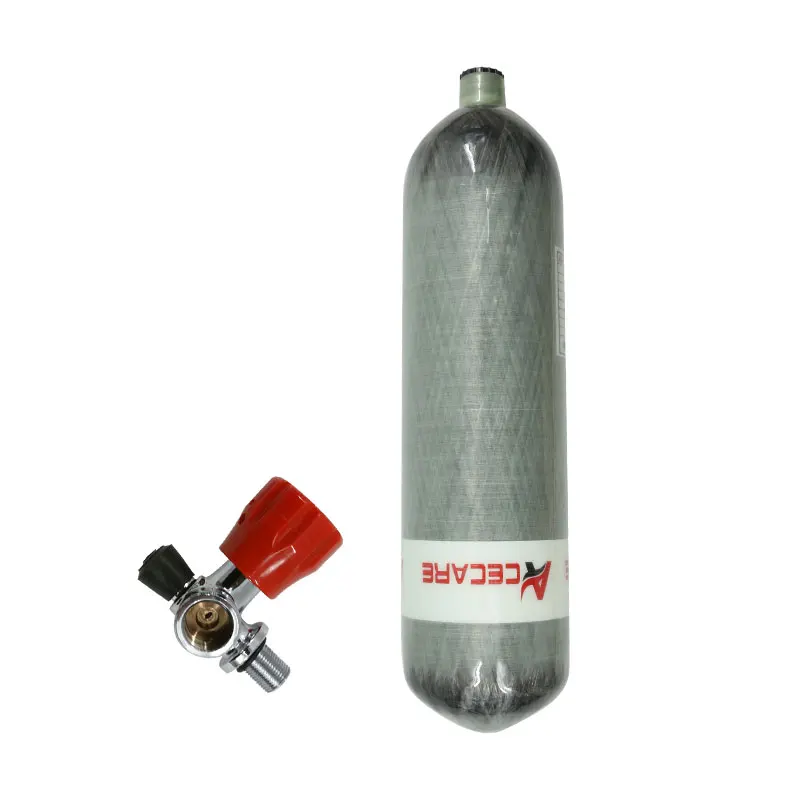 Acecare 3L CE 4500Psi Carbon Faser Air Tank/Gas Zylinder und Rot Ventil Ballon Mit Druck für Tauchen