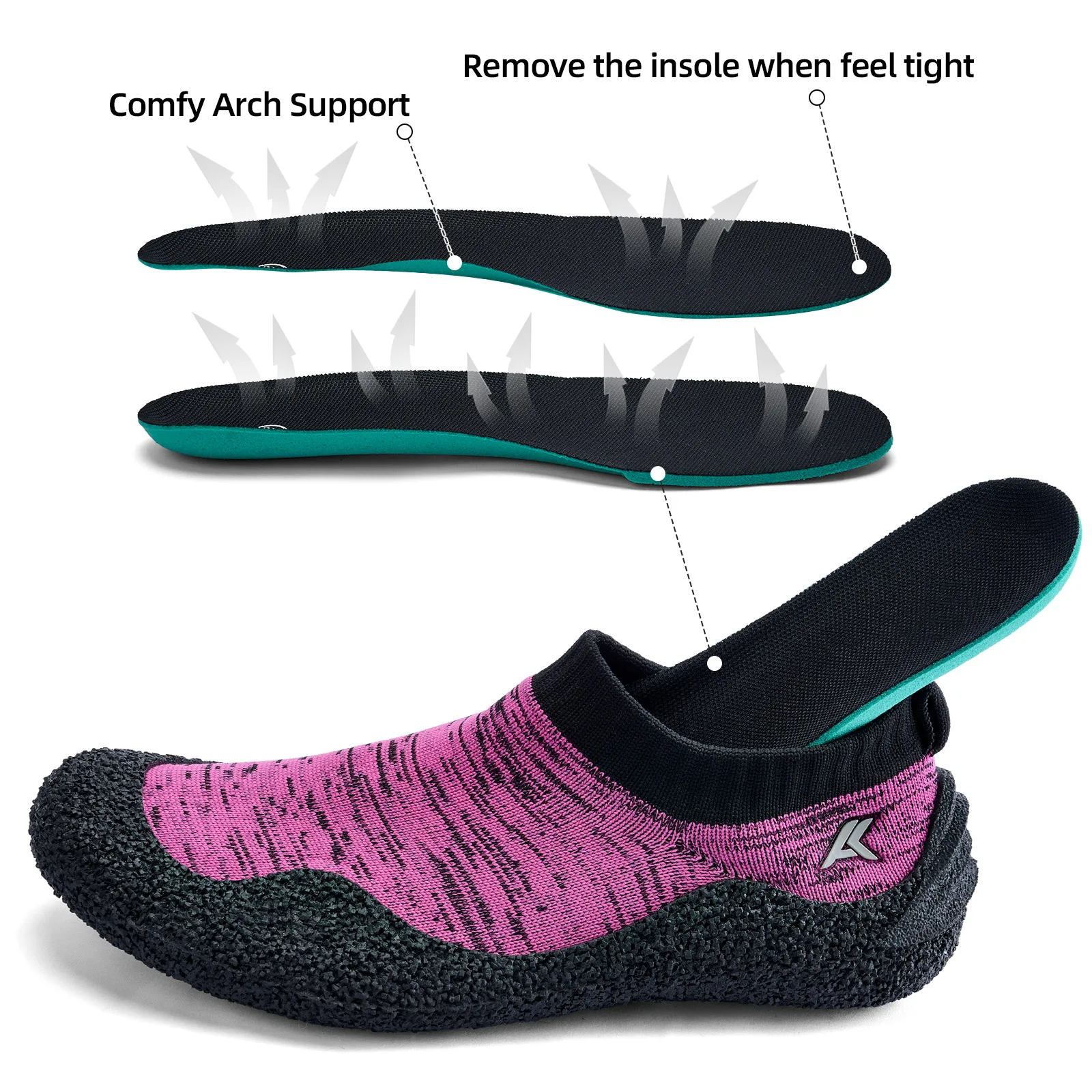 AEQE Barefoot Sock Shoes Men Women - Minimalist Toe Zero Drop Comfortable Ultra Portable Lightweight Multi-Occasion Water Shoes