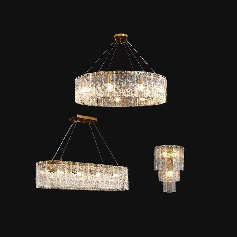 

Modern Water Ripple Glass Luxury Designer Hanging Chandelier Lighting,Suspension Luminaire Lampen Indoor fixture for Living Room